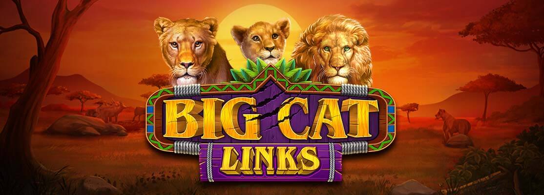 Lion, lioness and lion cub in the Savannah, new online slot game