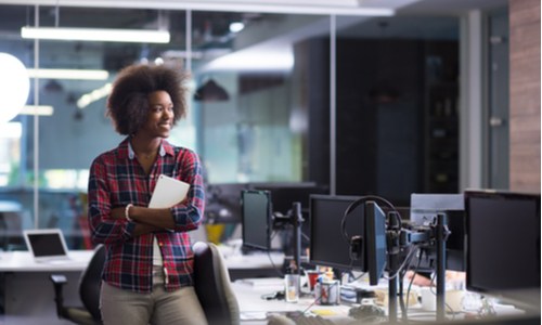 young entrepreneur in her office